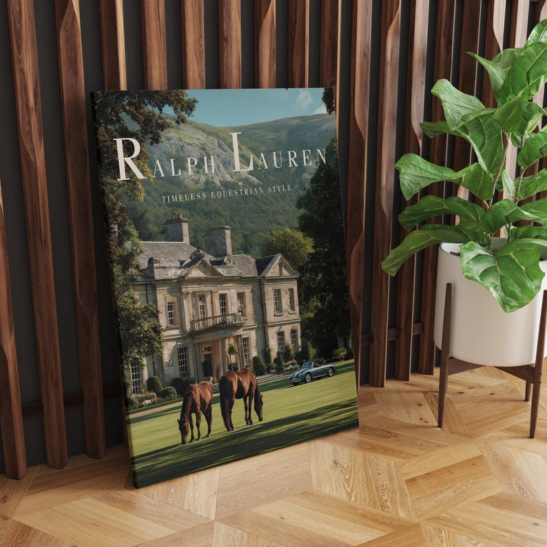Ralph Lauren Equestrian Print Luxury Estate Polo Style Vintage Ralph Lauren Equestrian Print Luxury Estate Polo Style Vintage