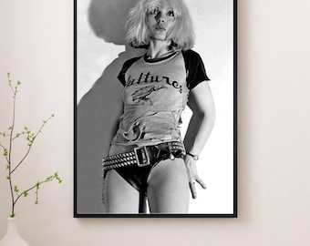 Lienzo enmarcado de Debbie Harry, póster inspirado en Blondie de los 70, arte mural vintage de música rock