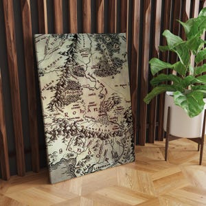 Canvas Lord of the Rings Wall Art: Middle Earth Map | Rohan Gondor Mordor Wall Hanging