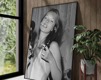 Stampa su tela di Kate Moss: foto di una supermodella degli anni '90, poster di una rivista di moda vintage