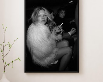Poster di Kate Moss: tela da parete con top model degli anni '90 – Decorazione fotografica di moda iconica
