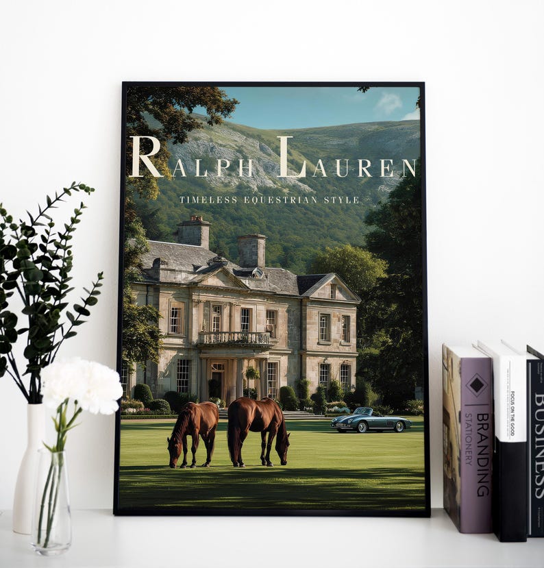 Ralph Lauren Equestrian Print Luxury Estate Polo Style Vintage Ralph Lauren Equestrian Print Luxury Estate Polo Style Vintage