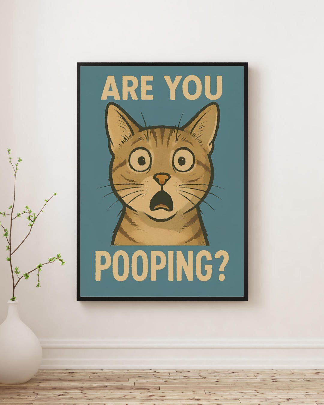 Funny Cat Bathroom Poster – Vintage Style Toilet Humor Art - Etsy
