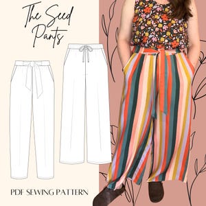 The Seed Pants PDF Sewing Pattern | Trousers Sewing Pattern | Beginner Friendly | Size Inclusive 4 - 30 | Digital Download | Wide Leg