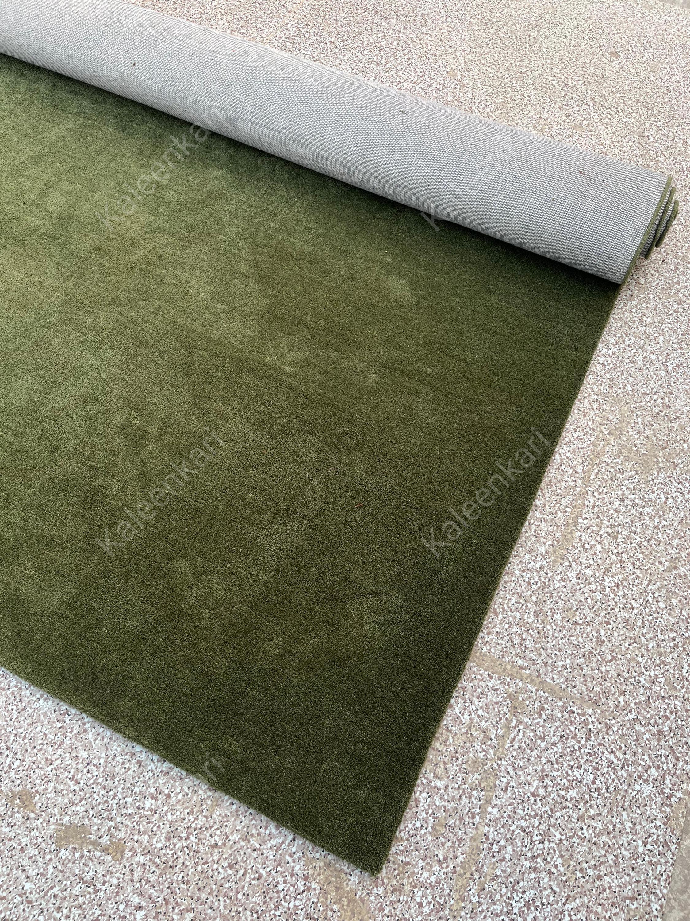 Hand Tufted Olive Green Wool Rug: Modern Solid Area Rug - Etsy Australia