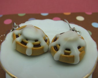 Cinnamon Roll Polymer Clay Dangle Earrings