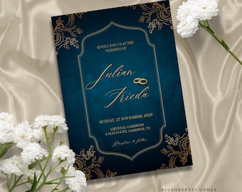 Royal Wedding Invitation Template | Editable Digital Wedding Invite | Printable Download or Send via Text | WhatsApp Invite | Canva Template