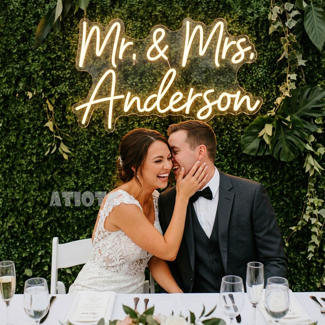Custom Wedding Neon Sign | Personalized LED Light for Couples ...