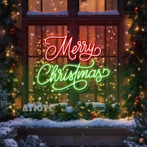 Merry Christmas Neon Sign: Christian Holiday Decor, Custom LED Neon