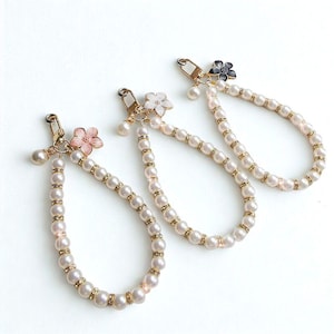 Pearl Beaded Phone Charm: Elegant Y2K Keychain Lanyard