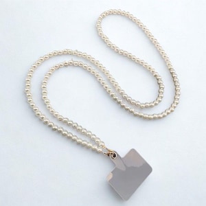 Handmade Pearl Beaded Phone Lanyard: Crossbody Chain Strap