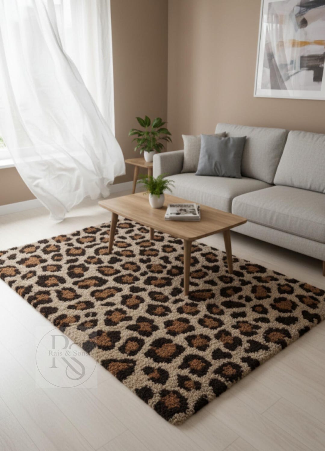Leopard Print Texture Rug Hand Tufted Leopard Print Wool Rug: Modern Animal Design (8x10 Ft.) - Etsy