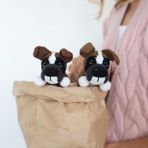 Crochet Boxer Dog Amigurumi Pattern – back to school gift for studens - Easy PDF Toy tutorial