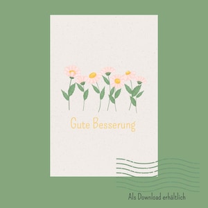 Get well soon card to print
