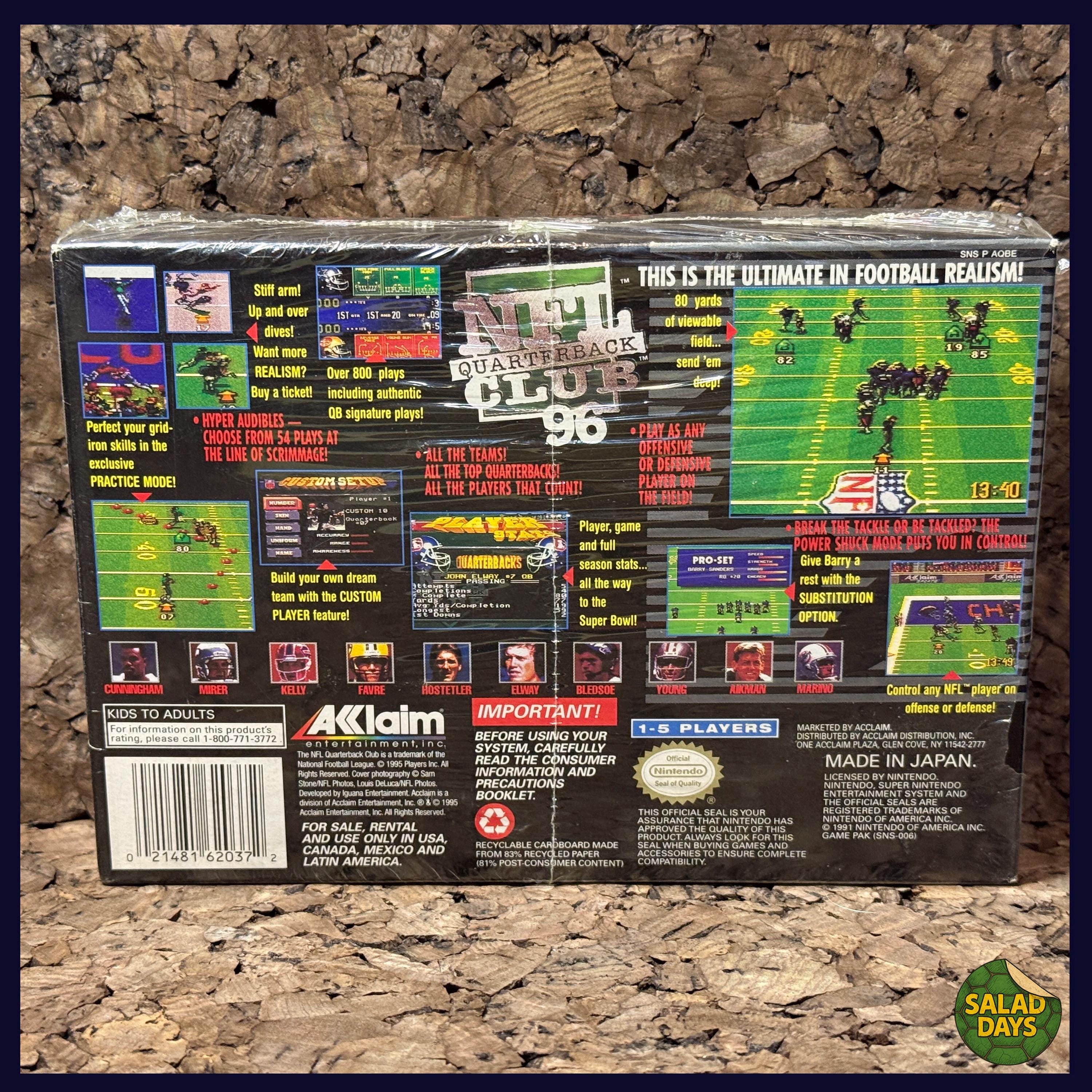 NFL Quarterback Club 1996 -super Nintendo- Sealed - Etsy