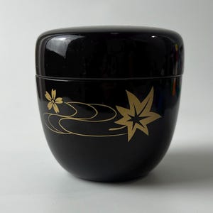 Urushi Lacquer Natsume Tea Caddy: Japanese Tea Ceremony Utensil