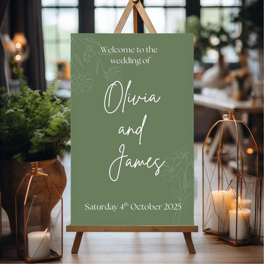 Editable Wedding Welcome Sign Template - Canva Printable - Modern ...