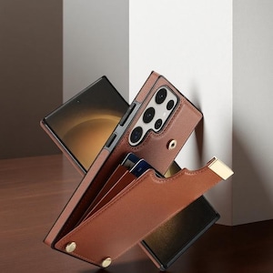 Wallet Double Buckle RFID Card Holder Leather Case For Samsung S25 Ultra S24 FE S23 Plus S22 S21 S20 Note 20 Ultra