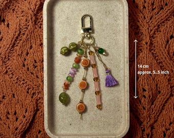 Handmade Bag Charm Beads – Unique Boho Bag Pendant – Luxury Keychain Gift for Her – Colorful Bag Jewel – Studio Tuttebello