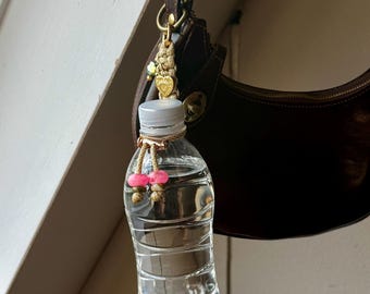 Gold Boho Bag Charm for Water Bottle - Festival Accessory - Handmade Keychain - Festival Hack - Water Bottle Holder
