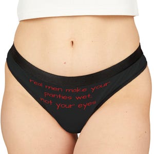 Cheeky Bachelorette Panties – Funny Adult Humor Lingerie Gift – Naughty Red Print Underwear for Party & Bridal Shower