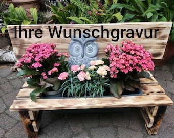 Blumenbank Personalisiert wetterfest Deko Indoor Outdoor Wohnzimmer Terrasse Garten Geschenk Kita Abschied Holz Hochzeit Oma Opa Blumen