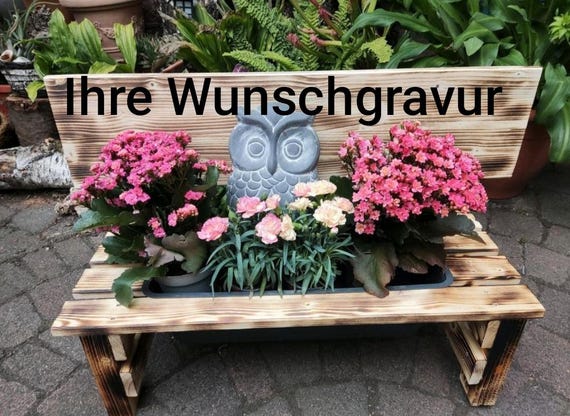 Blumenbank Personalisiert wetterfest Deko Indoor Outdoor Wohnzimmer Terrasse Garten Geschenk Kita Abschied Holz Hochzeit Oma Opa Blumen