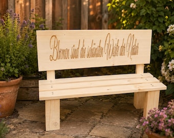 Panchina da giardino decorativa personalizzata con incisione | Regalo per insegnanti | Regalo di addio all'asilo | Diploma scolastico | Panchina da giardino in legno | Casa