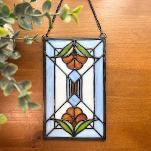 Lead-Free Art Nouveau Floral Suncatcher