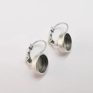 925 Sterling Silber Rohling runden Charme Ohrring für Harz und Muttermilch, Gedenkstätte ideal für diy für Qualität Semi Mount Setting Rose Gold