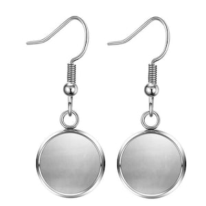 925 Sterling Silber Rohling runden Charme Ohrring für Harz und Muttermilch, Gedenkstätte ideal für diy für Qualität Semi Mount Setting Rose Gold