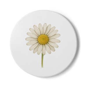 Daisy Ceramic Coaster | Floral Drinkware, Home Decor, Gift for Spring, Kitchen Accessory, Eco-Friendly Coaster