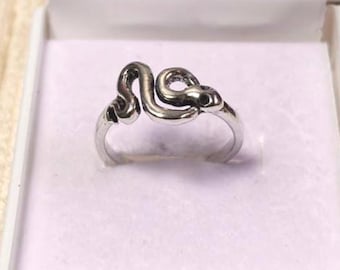 Silver Snake Ring | Adjustable Serpent Ring | Minimal Gothic Jewelry