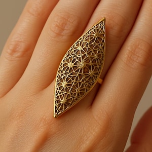 Handmade Sterling Silver Mandala Ring: Boho Statement Jewelry