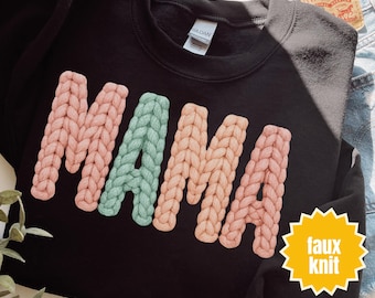 Preppy Mama faux yarn PNG, Simple Mom PNG, Preppy Thanksgiving PNG, Sublimation and Dtf Png, Faux yarn mama, Coquette Png