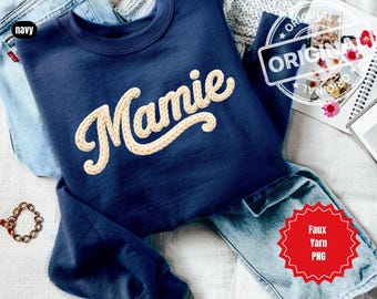Filato sintetico Preppy Mamie PNG, Simple Mamie PNG, Preppy Valentines PNG, Sublimazione e DTF PNG, Filato sintetico Nonna, Coquette PNG