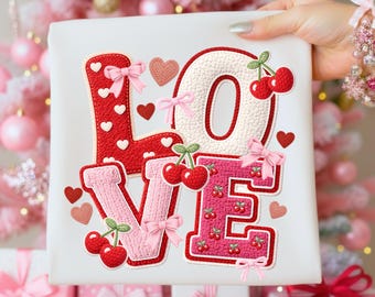 Faux fil au crochet amour Png, Vday cerise Png, flou cerise PNG, loquet crochet fil Coquette cerise PNG, rose Saint-Valentin Png, tendance Saint-Valentin