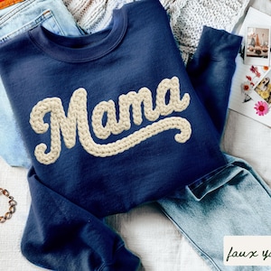 Preppy Chunky Knit Mama faux yarn PNG, Simple Mama PNG, Preppy Thanksgiving PNG, Sublimation and Dtf Png, Faux yarn mom, Coquette Png