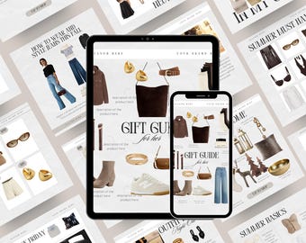 70 LTK Canva Collage & Instagram Story Templates | Fashion Influencer Bundle, Affiliate Link Outfit Boards, Pinterest Marketing Kit