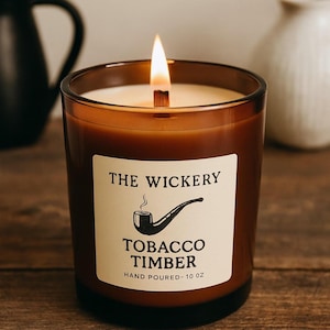 Tobacco Timber | Hand-Poured Candle – Smoked Woods, Sweet Tobacco & Warm Amber