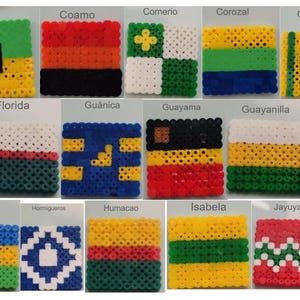 Puerto Rico Flag Pixel Art Magnet - Medium 5mm Fuse Bead - 8-Bit PR Pueblo Pride Decor - Choose Your Town (78 Pueblos) - Boricua Gift Bild 2