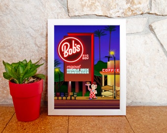 Bob's Big Boy Logo, as a Framed Round Poster - Etsy UK