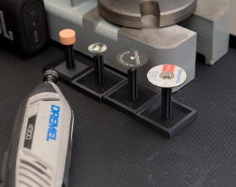 Suporte para acessórios de ferramentas rotativas (1/4" ou 1/8") - Armazenamento para brocas de impacto, Dremel, furadeira, retificadora e Dremel.