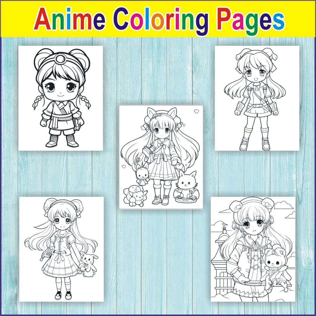 100 Anime-style Coloring Pages | Kawaii & Chibi Manga Coloring Book ...