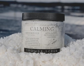 Exfoliante corporal elaborado con sal natural de los Apalaches recolectada a mano - Lavanda