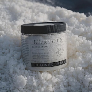 Salt Body Scrub Made with Hand Harvested Appalachian Salt with Grapeseed & Rosewood