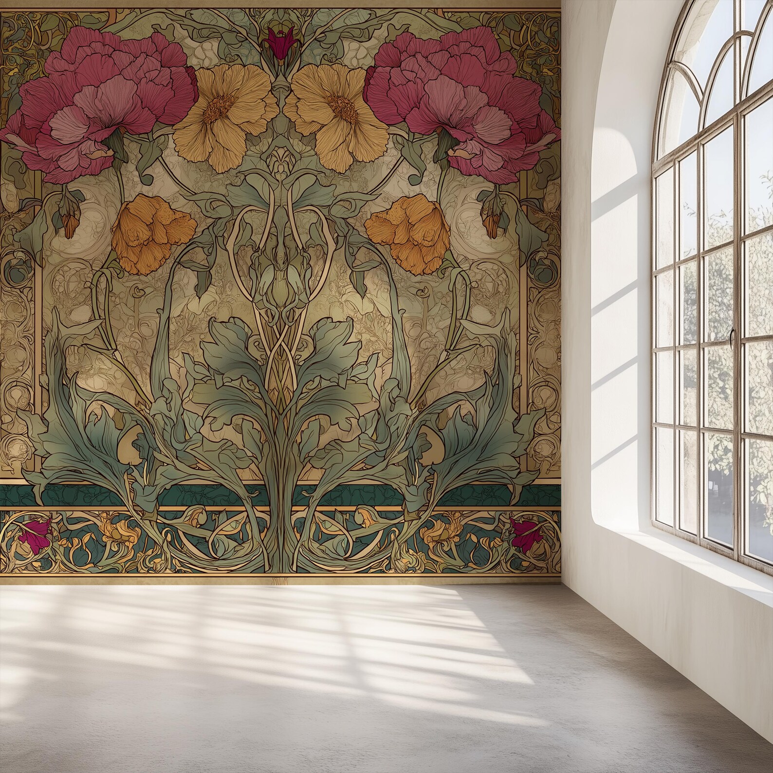 Art Nouveau Peel And Stick Wallpapernull