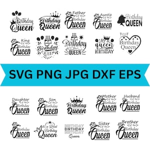 Birthday Queen SVG: Crown Clipart, Shirt Design (Digital Cut File)