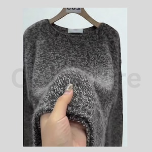 Wool Cashmere Knit Sweater: Women&#39;s Loose Fit Grey Pullover