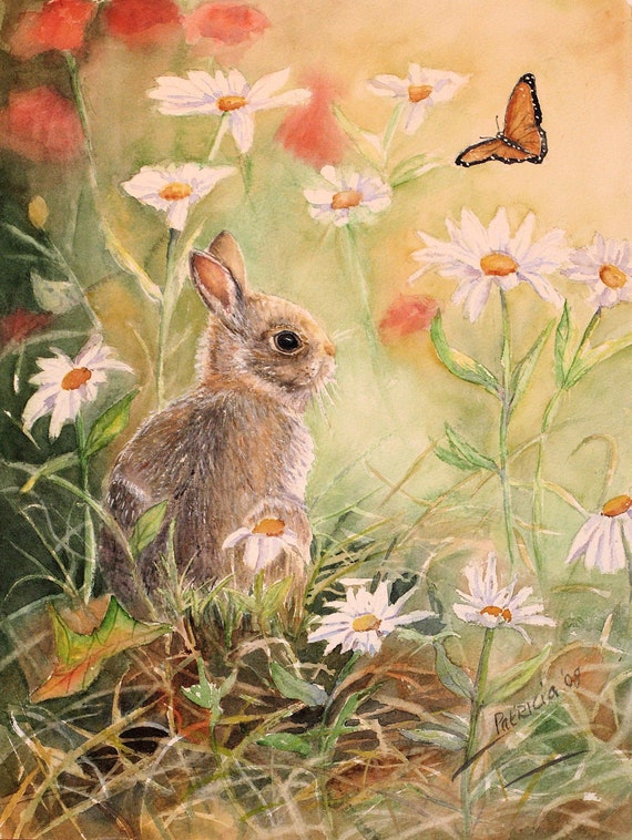 Hase Kaninchen Gemälde Easter Bunny Aquarell drucken | Etsy